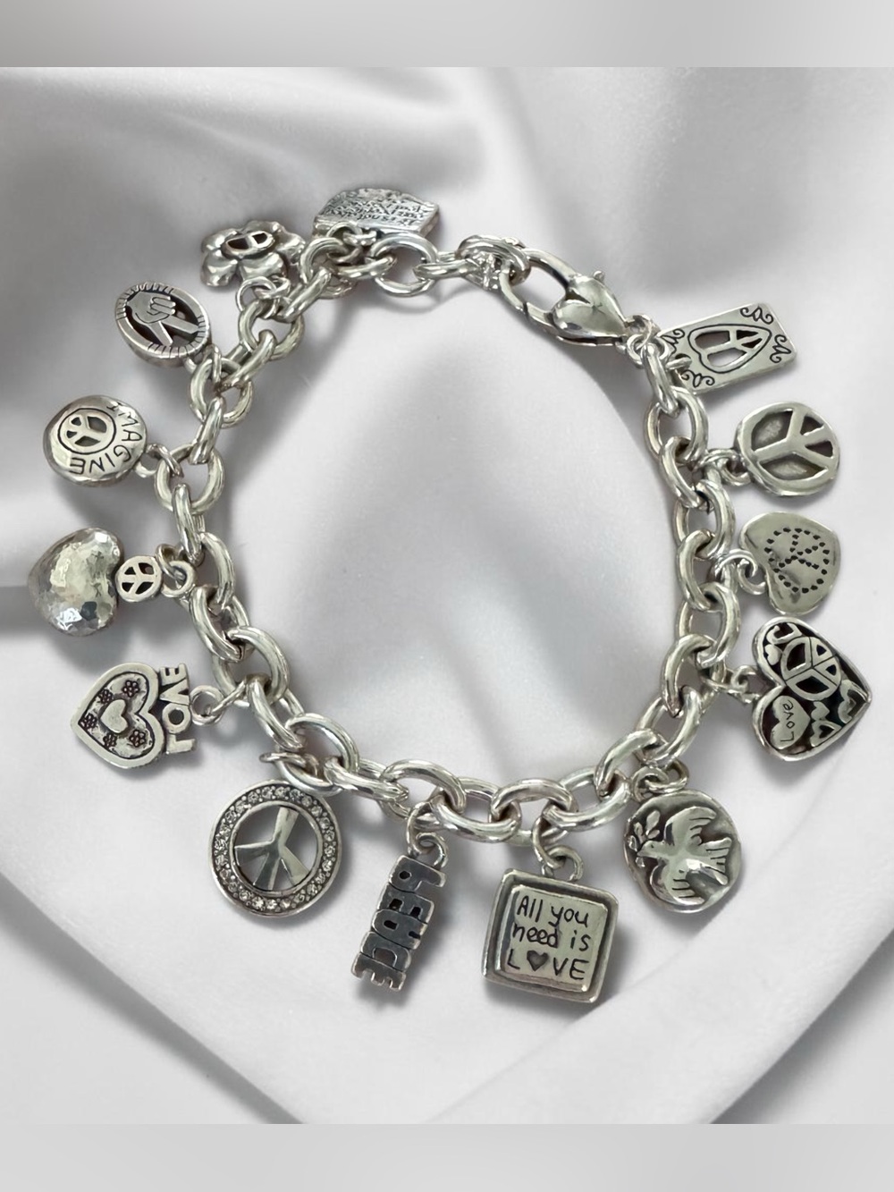 Brighton-Peace/Love Charm Bracelet